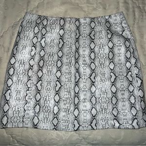 Leather snake print skirt